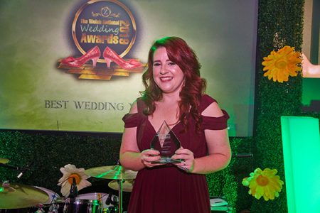 Our Wedding & Occasions Sales Manager Natalie accepting the award.